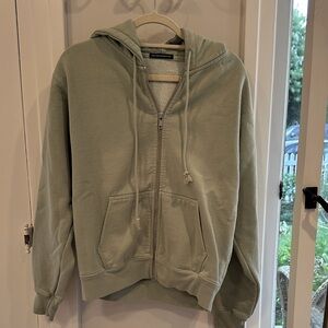BRANDY MELVILLE Full Zip Cotton Hoodie Sweatshirt (OS)